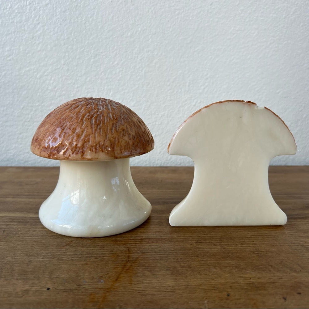 Vintage Mid Century Modern Marble Mushroom Bookends Textured Top MCM 60s/70s - Picture 5 of 11
